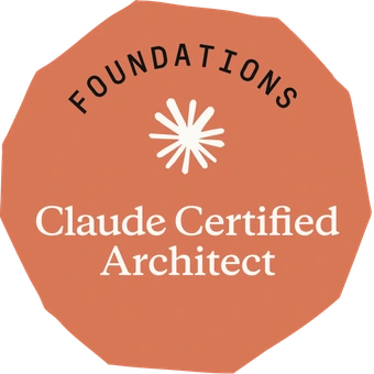 Claude Certified Architect – Foundations badge, issued by Anthropic